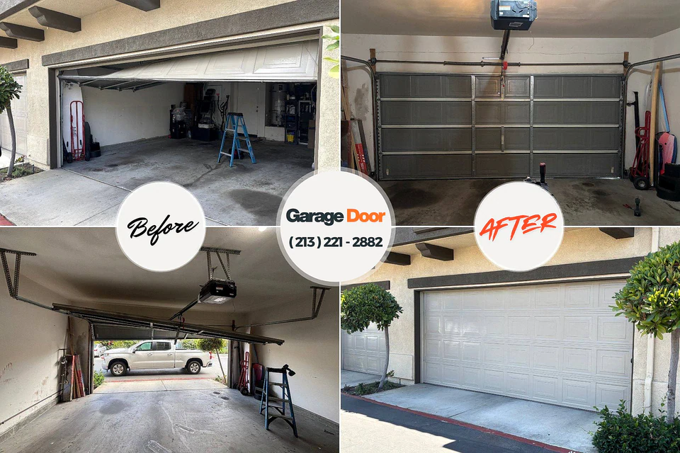 Before and after: garage door repair West Glendive, MT